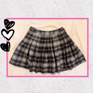 Plaid Black and Gray Women's Skirt